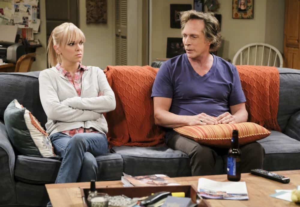 "Spaghetti Sauce and a Dumpster Fire" -- Christy considers getting a new sponsor, Nora (Yvette Nicole Brown), after witnessing Marjorie have a major meltdown in a grocery store, and Bonnie tries her hand at being a supportive friend, on MOM, Thursday, April 19 (9:01-9:30 PM, ET/PT) on the CBS Television Network. Pictured Left to right: Anna faris as Christy and William Fichtner as Adam. Photo: Darren Michaels/Warner Bros. Entertainment Inc. é 2018 WBEI. All rights reserved. "Spaghetti Sauce and a Dumpster Fire" -- Christy considers getting a new sponsor, Nora (Yvette Nicole Brown), after witnessing Marjorie have a major meltdown in a grocery store, and Bonnie tries her hand at being a supportive friend, on MOM, Thursday, April 19 (9:01-9:30 PM, ET/PT) on the CBS Television Network. Pictured Left to right: Anna faris as Christy and William Fichtner as Adam. Photo: Darren Michaels/Warner Bros. Entertainment Inc. é 2018 WBEI. All rights reserved.