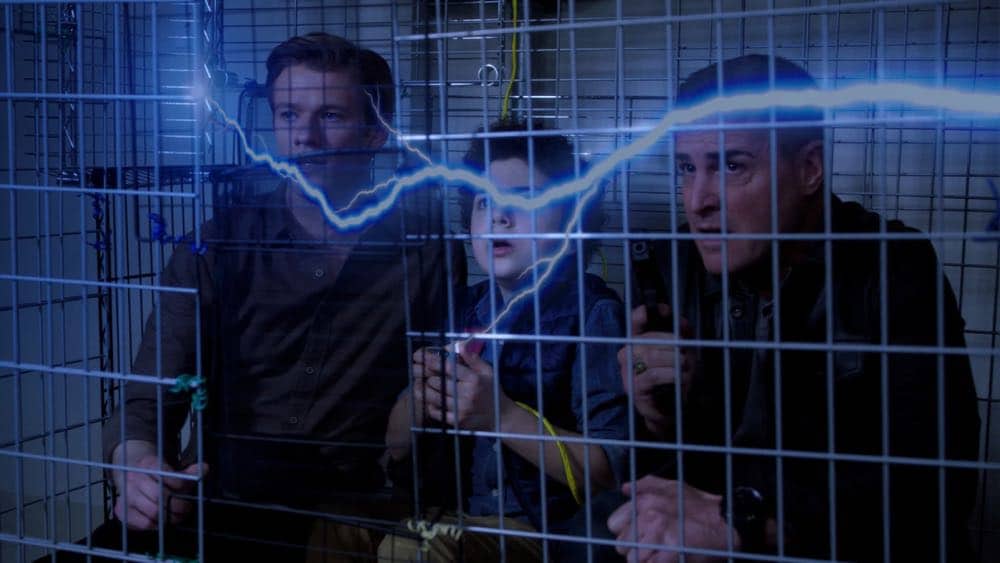 "Skyscraper - Power" -- Mac and Jack attempt to rescue a billionaire's son after he is kidnapped by a former Navy SEAL who uses an EMP weapon to cut off power and communication lines to the Shanghai skyscraper where the boy lives, on MACGYVER, Friday, April 13 (8:00-9:00 PM, ET/PT) on the CBS Television Network. Ed Asner and Piper Laurie guest star as a couple on a private jet commandeered by Mac and Jack to fly to Shanghai. Pictured: Lucas Till, Elisha Henig, George Ends Photo: CBS é2018 CBS Broadcasting, Inc. All Rights Reserved "Skyscraper - Power" -- Mac and Jack attempt to rescue a billionaire's son after he is kidnapped by a former Navy SEAL who uses an EMP weapon to cut off power and communication lines to the Shanghai skyscraper where the boy lives, on MACGYVER, Friday, April 13 (8:00-9:00 PM, ET/PT) on the CBS Television Network. Ed Asner and Piper Laurie guest star as a couple on a private jet commandeered by Mac and Jack to fly to Shanghai. Pictured: Lucas Till, Elisha Henig, George Ends Photo: CBS é2018 CBS Broadcasting, Inc. All Rights Reserved