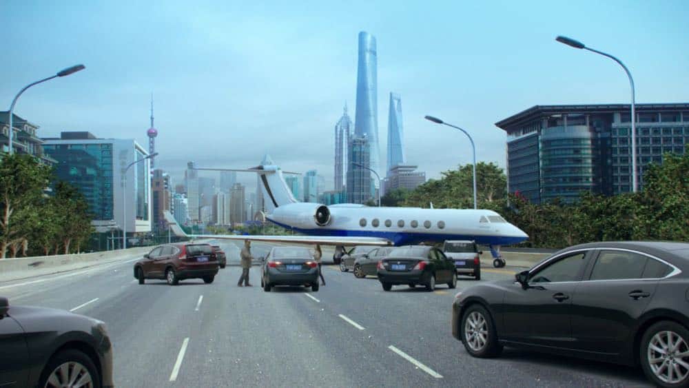 "Skyscraper - Power" -- Mac and Jack attempt to rescue a billionaire's son after he is kidnapped by a former Navy SEAL who uses an EMP weapon to cut off power and communication lines to the Shanghai skyscraper where the boy lives, on MACGYVER, Friday, April 13 (8:00-9:00 PM, ET/PT) on the CBS Television Network. Ed Asner and Piper Laurie guest star as a couple on a private jet commandeered by Mac and Jack to fly to Shanghai. Photo: CBS é2018 CBS Broadcasting, Inc. All Rights Reserved
