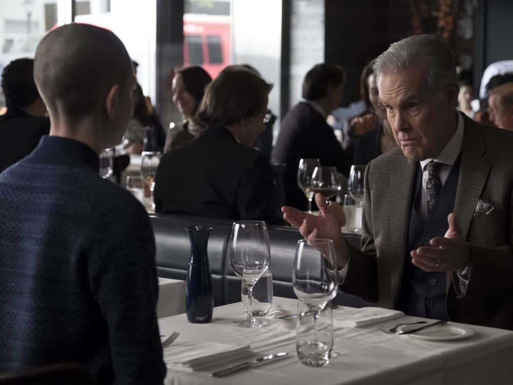 Asia Kate Dillon as Taylor and Jack Gilpin as Sean Ayles in BILLIONS (Season 3, Episode 04, "Hell of a Ride"). - Photo: Jeff Neumann/SHOWTIME