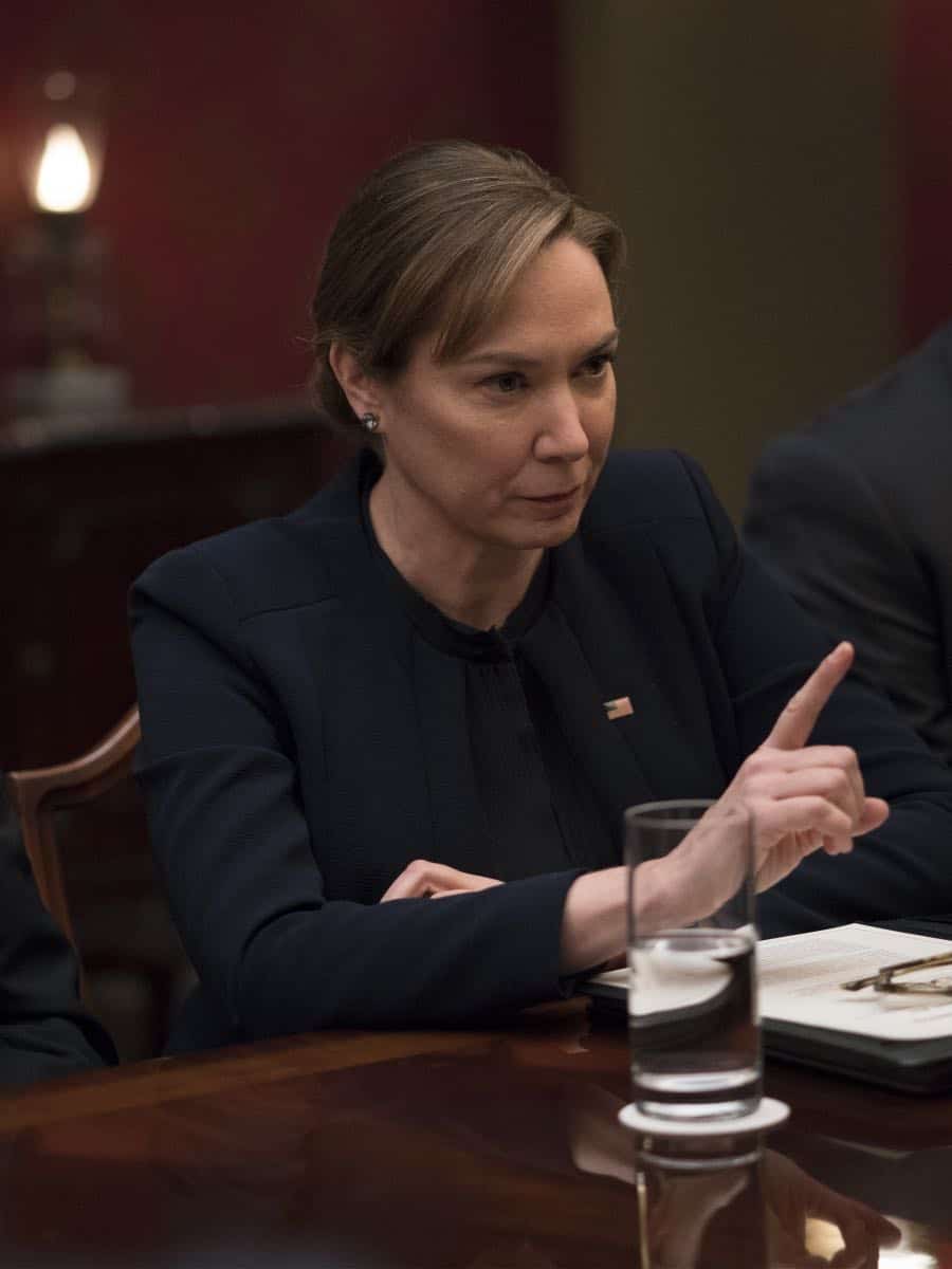 Elizabeth Marvel as President Keane in HOMELAND (Season 7, Episode 10, "Clarity"). - Photo: Antony Platt/SHOWTIME