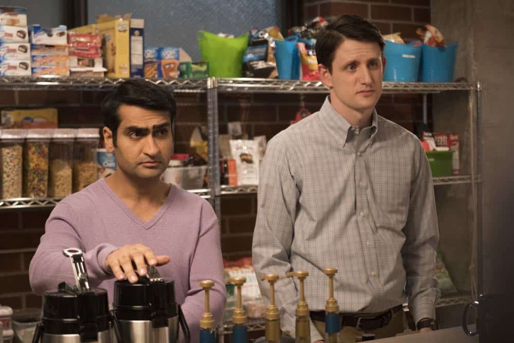 Episode 42 (season 5, episode 4), debut 4/15/18: Kumail Najiani, Zach Woods. photo: Ali Paige Goldstein/HBO