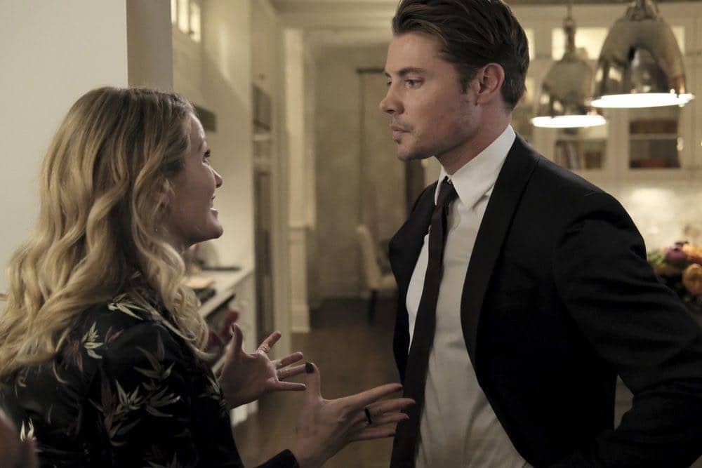 THE ARRANGEMENT -- "The Breakup" Episode 206 -- Pictured: (l-r) Ashley Hinshaw as Lisbeth Graves, Josh Henderson as Kyle West -- (Photo by: Eike Schroter/E! Entertainment)