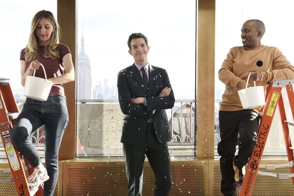 SATURDAY NIGHT LIVE -- Episode 1743 "John Mulaney" -- Pictured: (l-r) Heidi Gardner, Host John Mulaney, Chris Redd during a promo in Rockefeller Plaza -- (Photo by: Rosalind O'Connor/NBC) SATURDAY NIGHT LIVE -- Episode 1743 "John Mulaney" -- Pictured: (l-r) Heidi Gardner, Host John Mulaney, Chris Redd during a promo in Rockefeller Plaza -- (Photo by: Rosalind O'Connor/NBC)