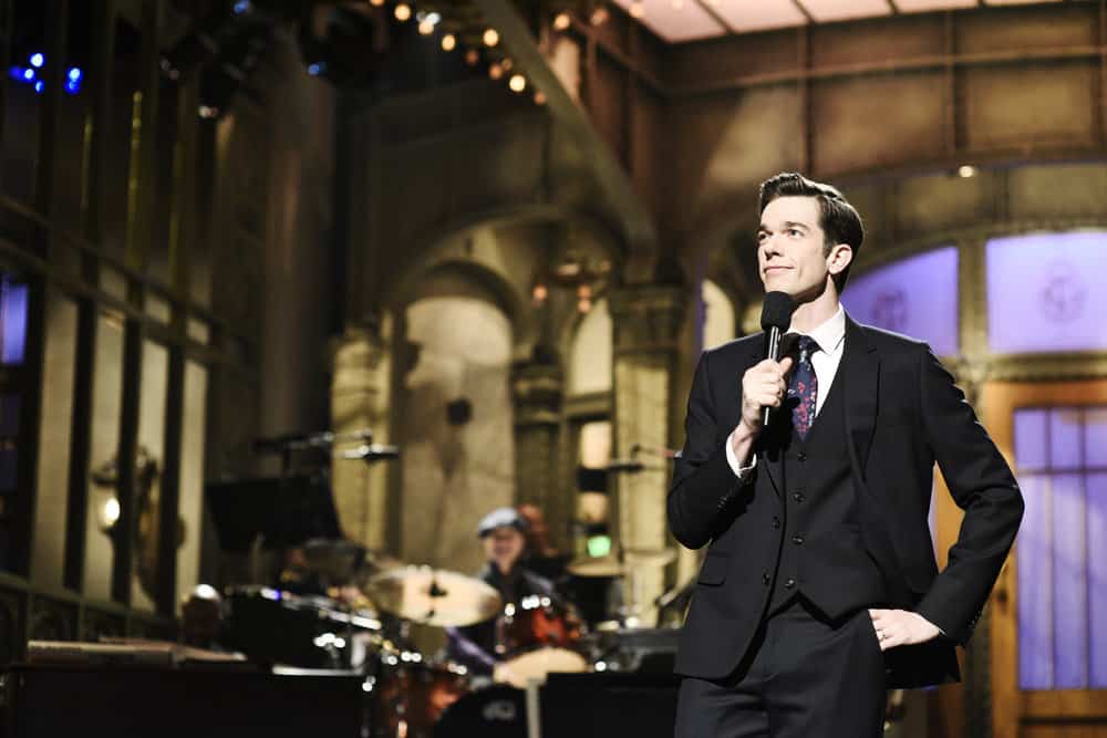 SATURDAY NIGHT LIVE -- Episode 1743 "John Mulaney" -- Pictured: John Mulaney during the Opening Monologue in Studio 8H on Saturday, April 14, 2018 -- (Photo by: Will Heath/NBC)