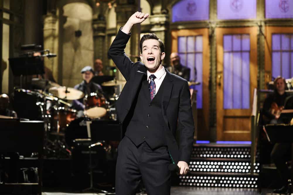 SATURDAY NIGHT LIVE -- Episode 1743 "John Mulaney" -- Pictured: John Mulaney during the Opening Monologue in Studio 8H on Saturday, April 14, 2018 -- (Photo by: Will Heath/NBC)