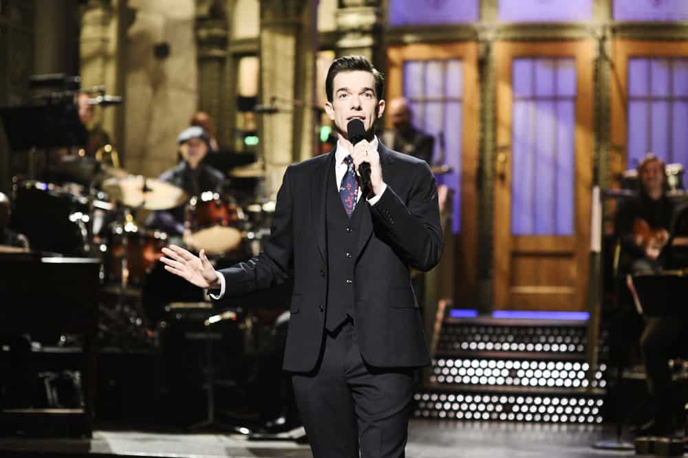 SATURDAY NIGHT LIVE -- Episode 1743 "John Mulaney" -- Pictured: John Mulaney during the Opening Monologue in Studio 8H on Saturday, April 14, 2018 -- (Photo by: Will Heath/NBC)