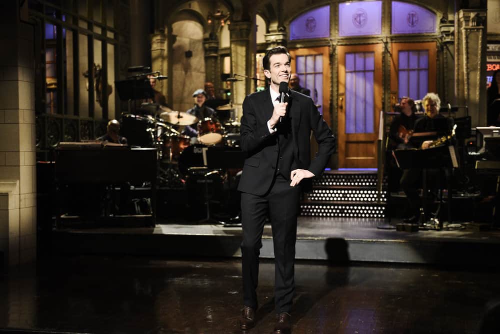 SATURDAY NIGHT LIVE -- Episode 1743 "John Mulaney" -- Pictured: John Mulaney during the Opening Monologue in Studio 8H on Saturday, April 14, 2018 -- (Photo by: Will Heath/NBC)