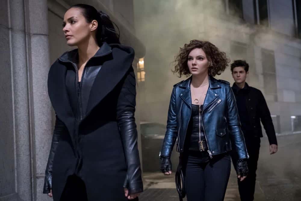 GOTHAM: L-R: Jessica Lucas, Camren Bicondova and David Mazouz in the "A Dark Knight: To Our Deaths and Beyond" episode of GOTHAM airing Thursday, April 19 (8:00-9:00 PM ET/PT) on FOX. ©2018 Fox Broadcasting Co. Cr: FOX GOTHAM: L-R: Jessica Lucas, Camren Bicondova and David Mazouz in the "A Dark Knight: To Our Deaths and Beyond" episode of GOTHAM airing Thursday, April 19 (8:00-9:00 PM ET/PT) on FOX. ©2018 Fox Broadcasting Co. Cr: FOX