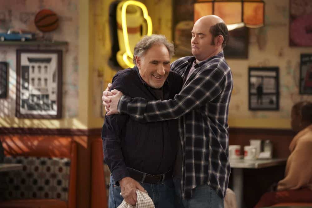 "Pedal to the Meddle"--Arthur's offer to teach Franco to drive hits a speed bump when a cop catches Arthur with an expired license. Also, Tush prepares to attend a princely wedding for his friend Harry, on SUPERIOR DONUTS, Monday, April 16 (9:00-9:30 PM, ET/PT), on the CBS Television Network. Pictured L-R: Judd Hirsch as Arthur and David Koechner as Tush Photo: Ron P. Jaffe/CBS é2018 CBS Broadcasting, Inc. All Rights Reserved