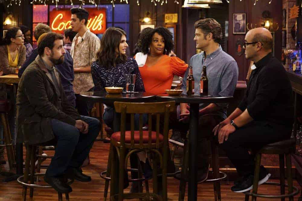 ÃÂShow HospitalityààChip and LeslieÃÂs patience is tested when they invite Rabbi Gil to stay with them after he discovers his wife is having an affair, on LIVING BIBLICALLY, Monday, April 16 (9:30-10:00PM, ET/PT) on the CBS Television Network. Pictured L-R: David Krumholtz as Rabbi Gil, Lindsey Kraft as Leslie, Carla Renata as Gracie, Jay R. Ferguson as Chip, and Ian Gomez as Father Gene Photo: Sonja Flemming/CBS é2017 CBS Broadcasting, Inc. All Rights Reserved