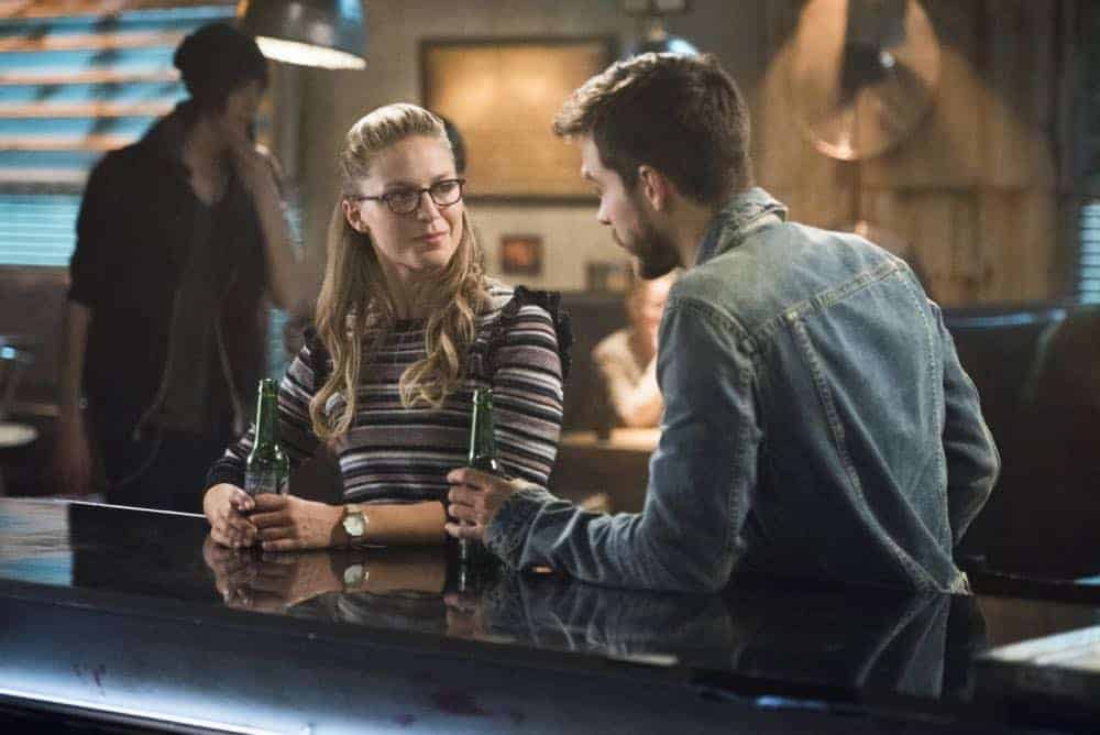 Supergirl -- "Schott Through the Heart" -- Image Number: SPG314b_0443.jpg -- Pictured (L-R): Melissa Benoist as Kara/Supergirl and Chris Wood as Mon-El -- Photo: Dean Buscher/The CW -- é 2018 The CW Network, LLC. All rights reserved.