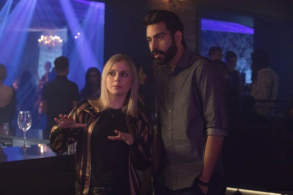 iZombie -- "Don't Hate the Player, Hate the Brain" -- Image Number: ZMB407b_0143b.jpg -- Pictured (L-R): Rose McIver as Liv and Rahul Kohli as Ravi -- Photo Credit: Jack Rowand/The CW -- é 2018 The CW Network, LLC. All Rights Reserved