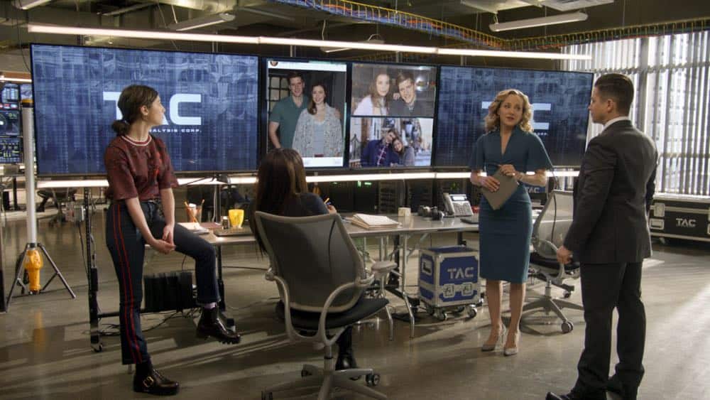 "Justified" A friend from Bull's past enlists his services to help convince a jury that a domestic abuse survivor who shot her husband in his sleep is not guilty of murder because she feared for her life and the life of her unborn child, on BULL, Tuesday, April 17 (9:00-10:00 PM, ET/PT) on the CBS Television Network. Pictured L-R: Annabelle Attanasio as Cable McCrory, Jaime Lee Kirchner as Danny James, Geneva Carr as Marissa Morgan, and Freddy Rodriguez as Benny Col--n Photo: CBS é2018 CBS Broadcasting, Inc. All Rights Reserved