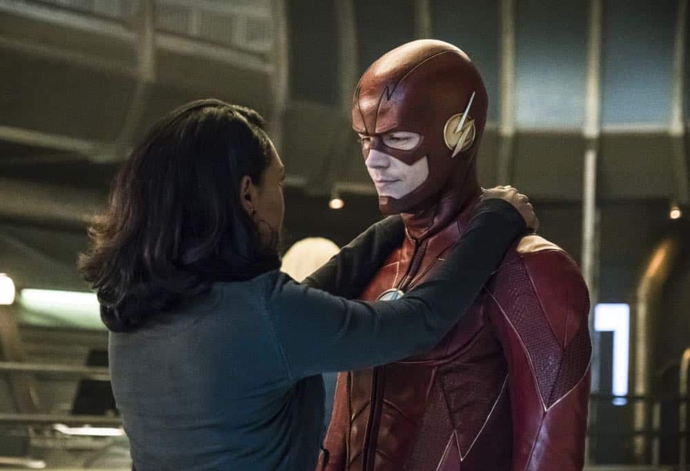 The Flash -- "Lose Yourself" -- Image Number: FLA418a_0253b.jpg -- Pictured (L-R): Candice Patton as Iris West and Grant Gustin as The Flash -- Photo: Katie Yu/The CW -- é 2018 The CW Network, LLC. All rights reserved