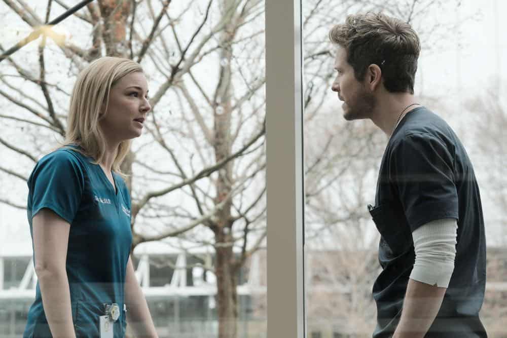 THE RESIDENT: L-R: Emily VanCamp and Matt Czuchry in the "And the Nurses Get Screwed…" episode of THE RESIDENT airing Monday, April 23 (9:00-10:00 PM ET/PT) on FOX. ©2018 Fox Broadcasting Co. Cr: Guy D'Alema/FOX THE RESIDENT: L-R: Emily VanCamp and Matt Czuchry in the "And the Nurses Get Screwed…" episode of THE RESIDENT airing Monday, April 23 (9:00-10:00 PM ET/PT) on FOX. ©2018 Fox Broadcasting Co. Cr: Guy D'Alema/FOX