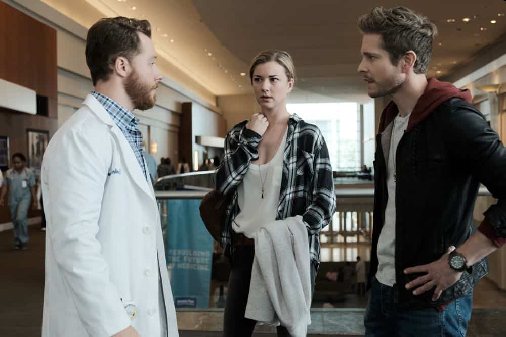 THE RESIDENT: L-R: Guest star Matt Shively, Emily VanCamp and Matt Czurchry in the "And the Nurses Get Screwed…" episode of THE RESIDENT airing Monday, April 23 (9:00-10:00 PM ET/PT) on FOX. ©2018 Fox Broadcasting Co. Cr: Guy D'Alema/FOX THE RESIDENT: L-R: Guest star Matt Shively, Emily VanCamp and Matt Czurchry in the "And the Nurses Get Screwed…" episode of THE RESIDENT airing Monday, April 23 (9:00-10:00 PM ET/PT) on FOX. ©2018 Fox Broadcasting Co. Cr: Guy D'Alema/FOX