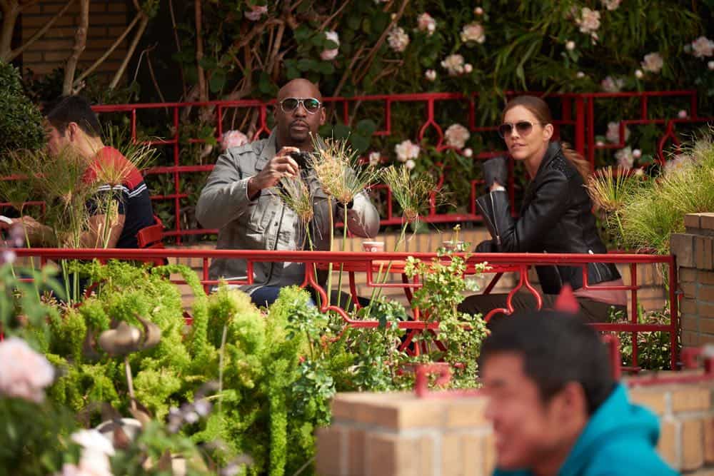 LUCIFER: L-R: D.B. Woodside and Tricia Helfer in the “Anything Pierce Can Do I Can Do Better” episode of LUCIFER airing Monday, April 23 (8:00-9:00 PM ET/PT) on FOX. CR: FOX