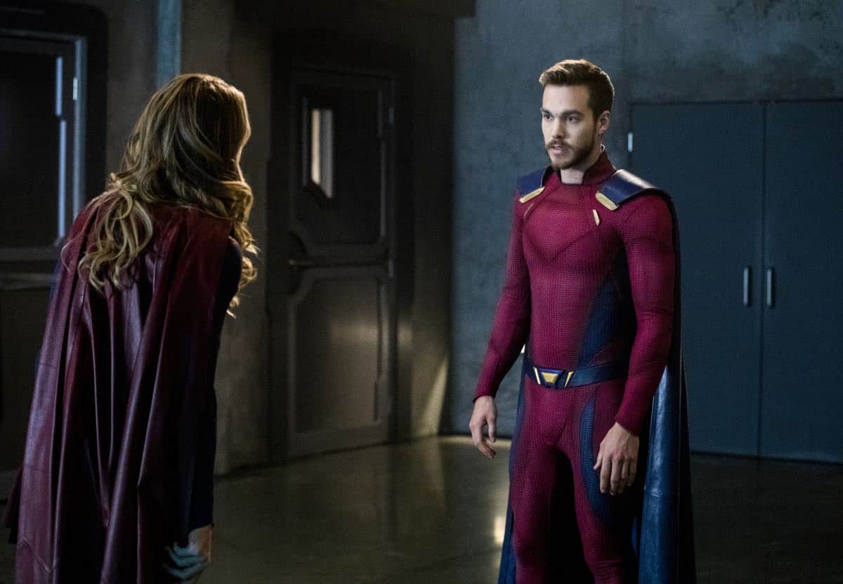 Supergirl -- "In Search of Lost Time" -- Image Number: SPG315b_0161.jpg -- Pictured (L-R): Melissa Benoist as Kara/Supergirl and Chris Wood as Mon-El -- Photo: Jack Rowand/The CW -- é 2018 The CW Network, LLC. All Rights Reserved.