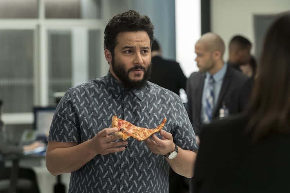 BLINDSPOT -- "Clamorous Night" Episode 318 -- Pictured: Ennis Esmer as Rich Dotcom -- (Photo by: David Giesbrecht/NBC/Warner Bros) BLINDSPOT -- "Clamorous Night" Episode 318 -- Pictured: Ennis Esmer as Rich Dotcom -- (Photo by: David Giesbrecht/NBC/Warner Bros)