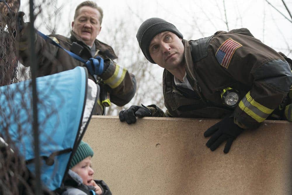 CHICAGO FIRE -- "Where I Want To Be" Episode 619 -- Pictured: (l-r) Christian Stolte as Mouch, Jesse Spencer as Matthew Casey -- (Photo by: Elizabeth Morris/NBC)