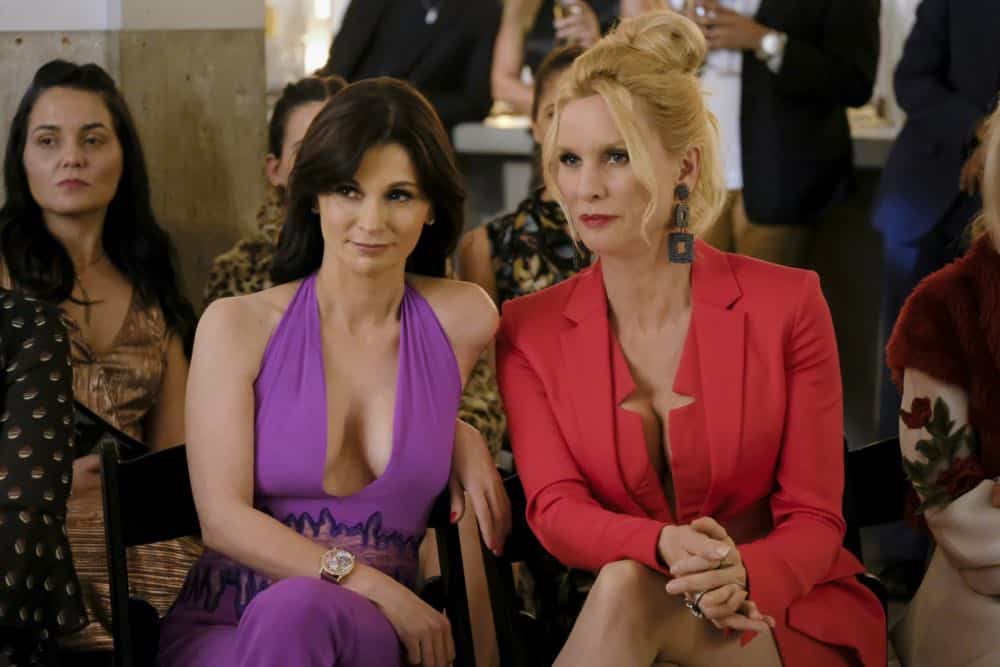 Dynasty -- "Use or Be Used"-- Image Number: DYN119b_0292b.jpg -- Pictured (L-R): Julia Haart and Nicollette Sheridan as Alexis -- Photo: Erika Doss/The CW -- é 2018 The CW Network, LLC. All Rights Reserved
