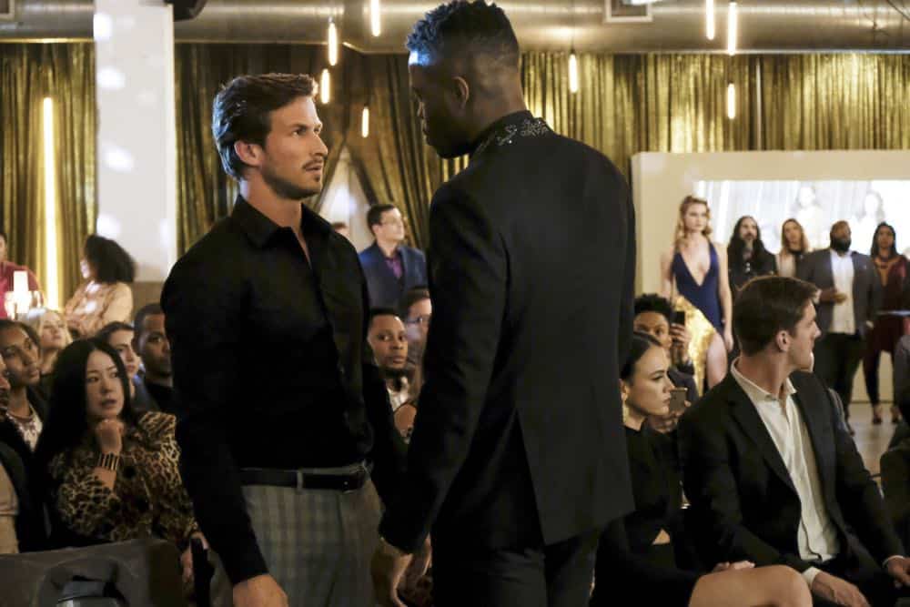 Dynasty -- "Use or Be Used"-- Image Number: DYN119b_0055b.jpg -- Pictured (L-R): Adam Huber as Liam and Sam Adegoke as Jeff -- Photo: Erika Doss/The CW -- é 2018 The CW Network, LLC. All Rights Reserved