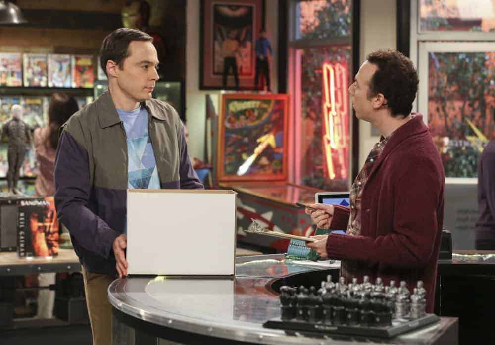 "The Monetary Insufficiency" - Pictured: Sheldon Cooper (Jim Parsons) and Stuart (Kevin Sussman). Sheldon goes to Vegas to win money for science. Also, Penny and Bernadette take Amy wedding dress shopping, but her terrible choice entangles them in a web of lies, on THE BIG BANG THEORY, Thursday, April 26 (8:00-8:31 PM, ET/PT) on the CBS Television Network. Photo: Michael Yarish/CBS é2018 CBS Broadcasting, Inc. All Rights Reserved.