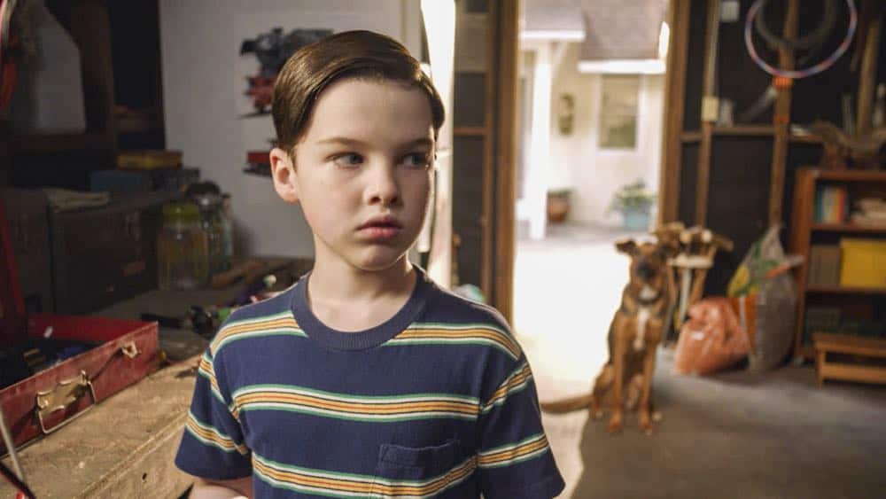 "A Dog, a Squirrel, and a Fish Named Fish" - Pictured: Sheldon (Iain Armitage). A battle erupts between the Coopers and Sparks when the Sparks' new dog terrorizes Sheldon, on YOUNG SHELDON, Thursday, April 26 (8:31-9:01 PM, ET/PT) on the CBS Television Network. Photo: Screen Grab/Warner Bros. Entertainment Inc. é 2018 WBEI. All rights reserved.