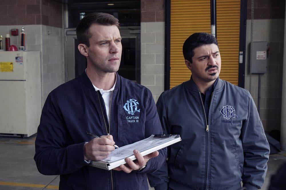 CHICAGO FIRE -- "The Strongest Among Us" Episode 620 -- Pictured: (l-r) Jesse Spencer as Matthew Casey, Yuri Sardarov as Otis -- (Photo by: Elizabeth Morris/NBC)