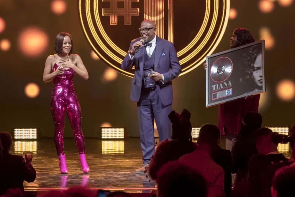 EMPIRE: L-R: Serayah, guest star Forest Whitaker and Gabourey Sidibe in the "False Face" episode of EMPIRE airing Wednesday, April 25 (8:00-9:00 PM ET/PT) on FOX. CR: Fox Broadcasting Co. CR: Chuck Hodes