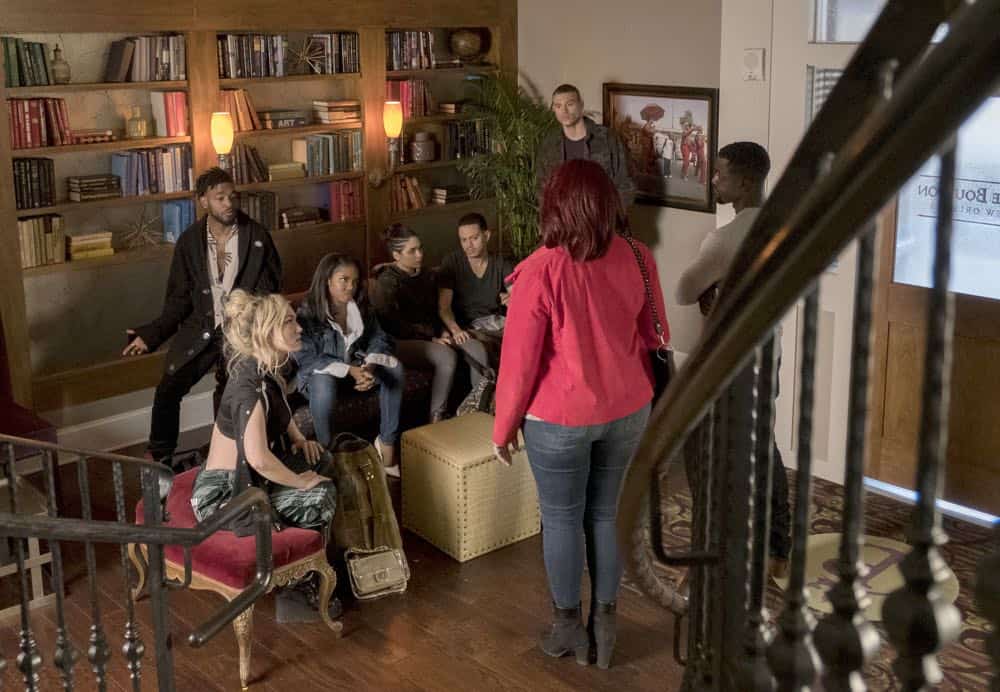 STAR: L-R: Jude Demorest, Luke James, Ryan Destiny, Brittany O'Grady, guest stars Evan Ross, Matthew Noszka, Lance Gross and Queen Latifah in the "Let the Good Times Roll" episode of STAR airing Wednesday, May 2 (9:00-10:00 PM ET/PT) on FOX. ©2018 Fox Broadcasting Co. CR: Wilford Harewood/FOX