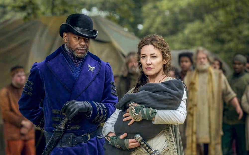 Sherman Augustus as Moon, Orla Brady as Lydia - Into the Badlands _ Season 3, Episode 2 - Photo Credit: Aidan Monaghan/AMC