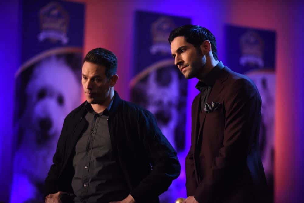 LUCIFER: L-R: Kevin Alejandro and Tom Ellis in the “All Hands on Decker” episode of LUCIFER airing Monday, April 30 (8:00-9:00 PM ET/PT) on FOX. CR: FOX