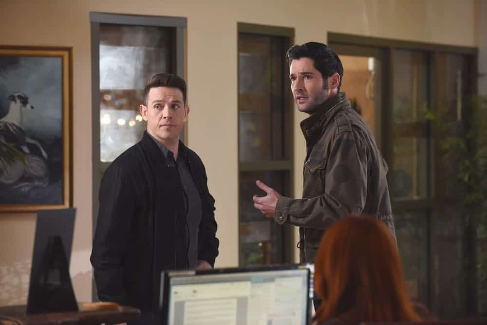 LUCIFER: L-R: Kevin Alejandro and Tom Ellis in the “All Hands on Decker” episode of LUCIFER airing Monday, April 30 (8:00-9:00 PM ET/PT) on FOX. CR: FOX