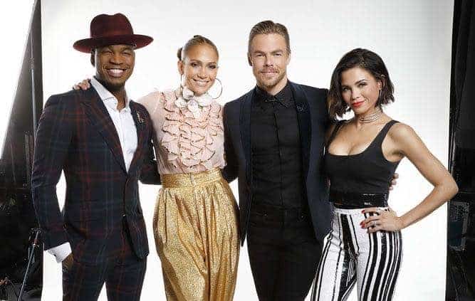 WORLD OF DANCE -- "Qualifiers" -- Pictured: (l-r) Ne-Yo, Jennifer Lopez, Derek Hough, Jenna Dewan -- (Photo by: Trae Patton/NBC)