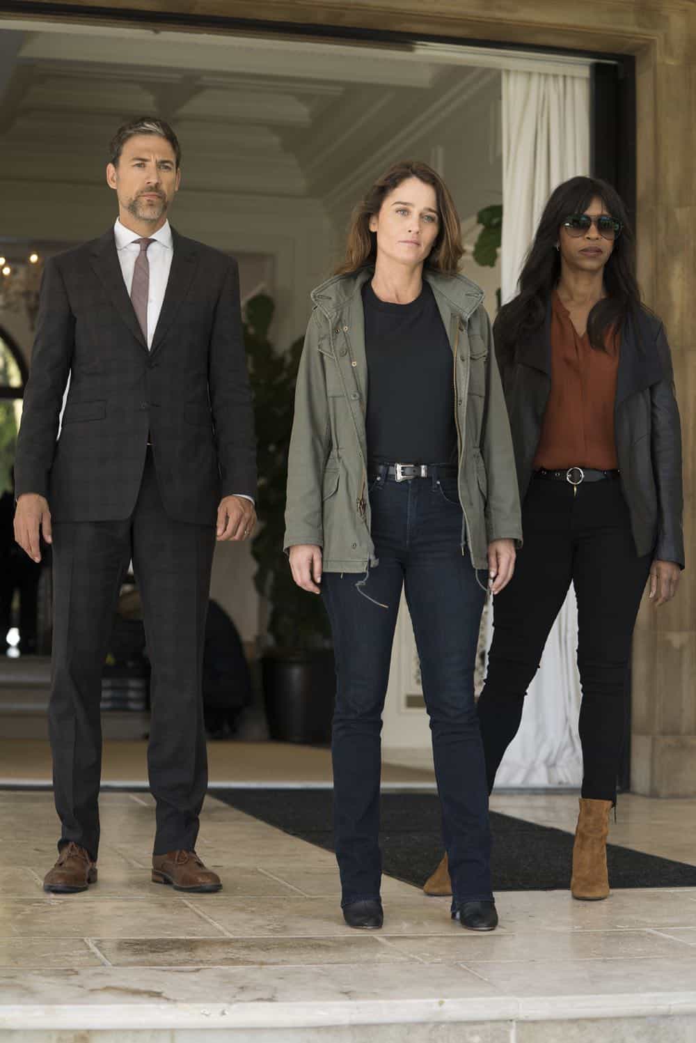 THE FIX - "Pilot" - Attorney and author Marcia Clark co-writes and executive produces a new legal drama about Maya Travis, an L.A. district attorney who suffers a devastating defeat when prosecuting an A-list actor for double murder. With her high-profile career derailed, she flees for a quieter life in Washington. Eight years later when this same celebrity is under suspicion for another murder, Maya Travis is lured back to the DA's office for another chance at justice. This legal thriller is executive produced/co-written by Clark, Liz Craft and Sarah Fain, and is from Mandeville TV and ABC Studios. (ABC/Eric McCandless) ADAM RAYNER, ROBIN TUNNEY, MERRIN DUNGEY
