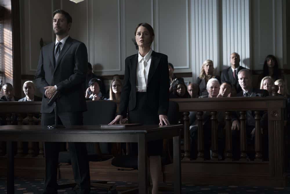 THE FIX - "Pilot" - Attorney and author Marcia Clark co-writes and executive produces a new legal drama about Maya Travis, an L.A. district attorney who suffers a devastating defeat when prosecuting an A-list actor for double murder. With her high-profile career derailed, she flees for a quieter life in Washington. Eight years later when this same celebrity is under suspicion for another murder, Maya Travis is lured back to the DA's office for another chance at justice. This legal thriller is executive produced/co-written by Clark, Liz Craft and Sarah Fain, and is from Mandeville TV and ABC Studios. (ABC/Eric McCandless) ADAM RAYNER, ROBIN TUNNEY