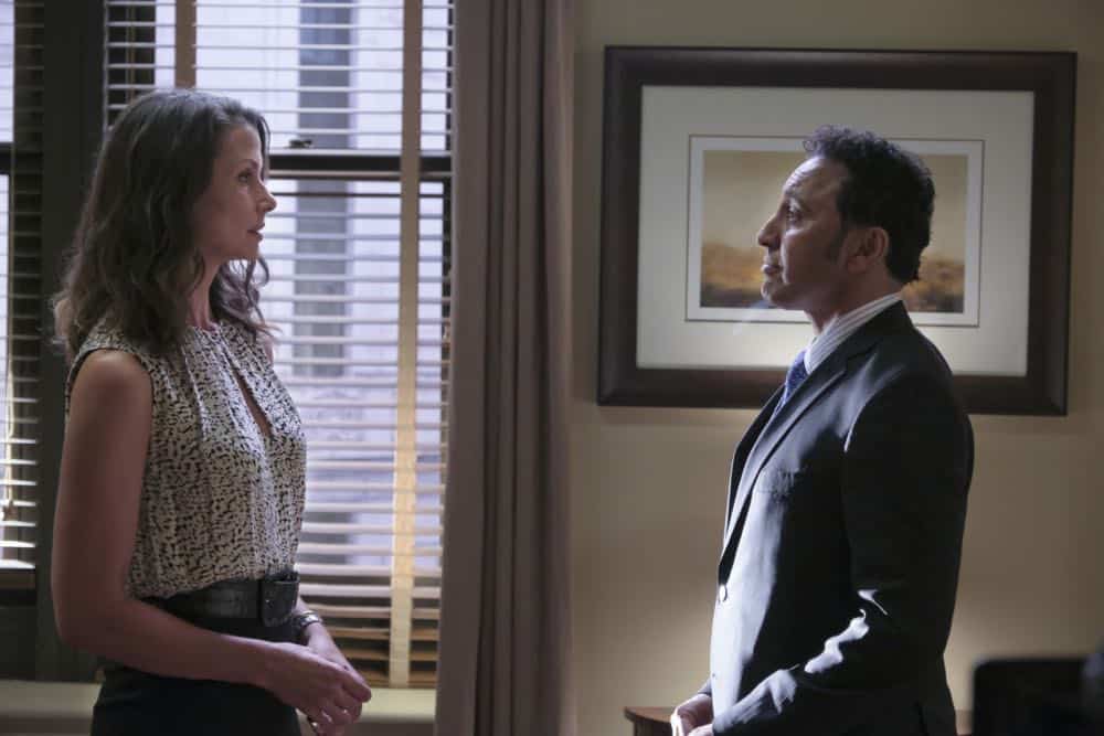 "Playing with Fire" - Danny takes on a personal case involving a drug cartel member, Louis Delgado (Lou Diamond Phillips), who Danny believes is responsible for torching his house, and Erin (Bridget Moynahan, left)is given a promotion in the DA's office but finds herself in a challenging situation when both Danny and Jamie ask her for help with their investigations. Also, Frank and Jaime have a disagreement when Jamie refuses to stop riding with Eddie, on the ninth season premiere of BLUE BLOODS, Friday, Sept. 28 (10:00-11:00 PM, ET/PT) on the CBS Television Network. Aasif Mandvi (right) guest stars as Samar "Sam" Chatwal, Erin's co-worker who has his eye on the open DA seat. Credit: Jojo Whilden/CBS Copyright 2018 The CBS Television Network. "Playing with Fire" - Danny takes on a personal case involving a drug cartel member, Louis Delgado (Lou Diamond Phillips), who Danny believes is responsible for torching his house, and Erin (Bridget Moynahan, left)is given a promotion in the DA's office but finds herself in a challenging situation when both Danny and Jamie ask her for help with their investigations. Also, Frank and Jaime have a disagreement when Jamie refuses to stop riding with Eddie, on the ninth season premiere of BLUE BLOODS, Friday, Sept. 28 (10:00-11:00 PM, ET/PT) on the CBS Television Network. Aasif Mandvi (right) guest stars as Samar "Sam" Chatwal, Erin's co-worker who has his eye on the open DA seat. Credit: Jojo Whilden/CBS Copyright 2018 The CBS Television Network.