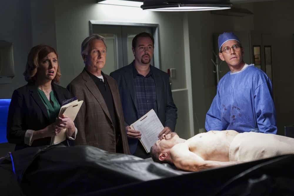 "Destiny's Child" - One month after Director Vance was kidnapped, Gibbs is assigned the role of Acting Director in his absence while the team searches worldwide for his whereabouts, on the 16th season premiere of NCIS, Tuesday, Sept. 25 (8:00-9:00, ET/PT) on the CBS Television Network. Pictured: Jessica Gardner, Mark Harmon, Sean Murray, Brian Dietzen. Photo: Sonja Flemming/CBS é2018 CBS Broadcasting, Inc. All Rights Reserved