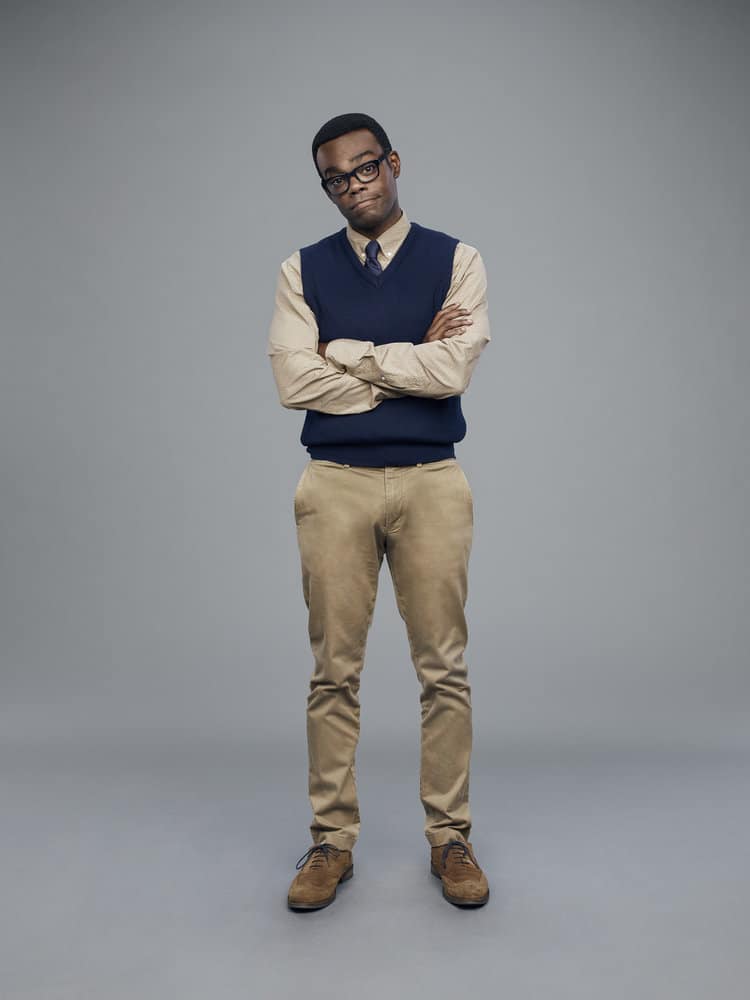 THE GOOD PLACE -- Season: 3 -- Pictured: William Jackson Harper as Chidi -- (Photo by: Andrew Eccles/NBC)