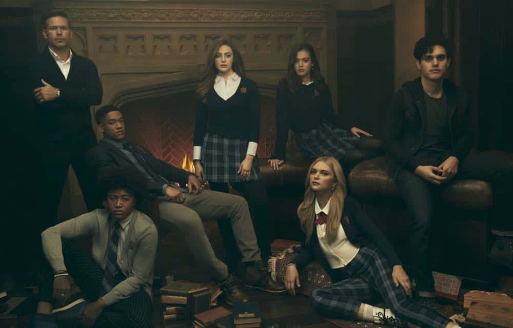 Legacies -- Image Number: LGC1_CAST_0075.jpg -- Pictured (L-R): Matthew Davis as Alaric, Quincy Fouse as MG, Peyton Alex Smith as Rafael, Danielle Rose Russell as Hope, Kaylee Bryant as Josie, Jenny Boyd as Lizzie, and Aria Shahghasemi as Landon -- Photo: Miller Mobley/The CW -- é 2018 The CW Network, LLC. All Rights Reserved. Legacies -- Image Number: LGC1_CAST_0075.jpg -- Pictured (L-R): Matthew Davis as Alaric, Quincy Fouse as MG, Peyton Alex Smith as Rafael, Danielle Rose Russell as Hope, Kaylee Bryant as Josie, Jenny Boyd as Lizzie, and Aria Shahghasemi as Landon -- Photo: Miller Mobley/The CW -- é 2018 The CW Network, LLC. All Rights Reserved.