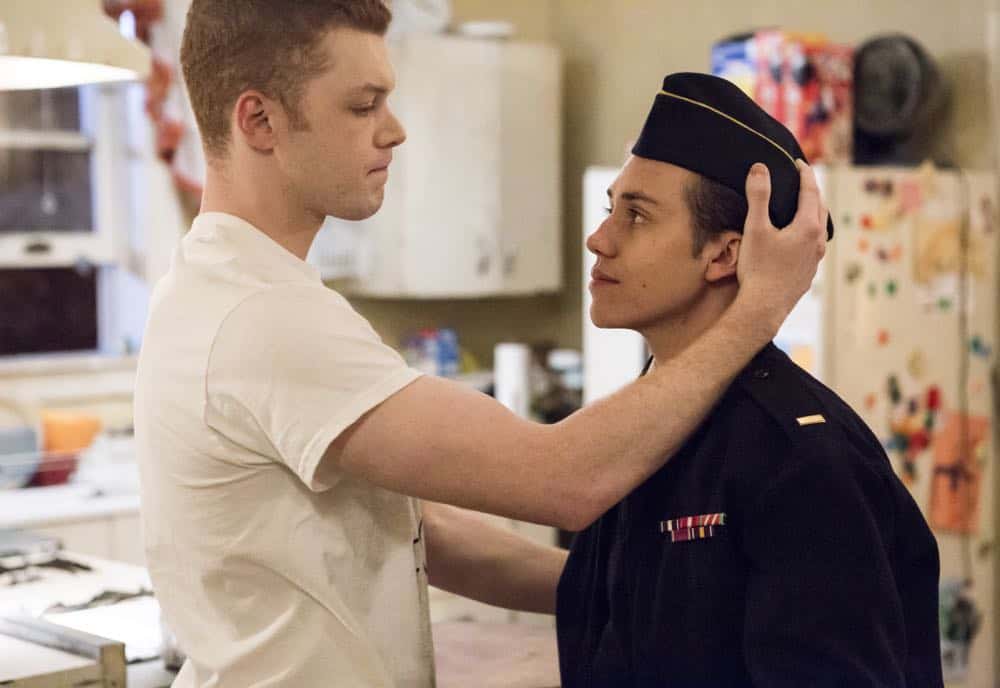 Cameron Monaghan as Ian Gallagher and Ethan Cutkosky as Carl Gallagher in SHAMELESS (Season 9, Episode 02, "Mo White for President"). - Photo: Paul Sarkis/SHOWTIME - Photo ID: SHAMELESS_902_1038