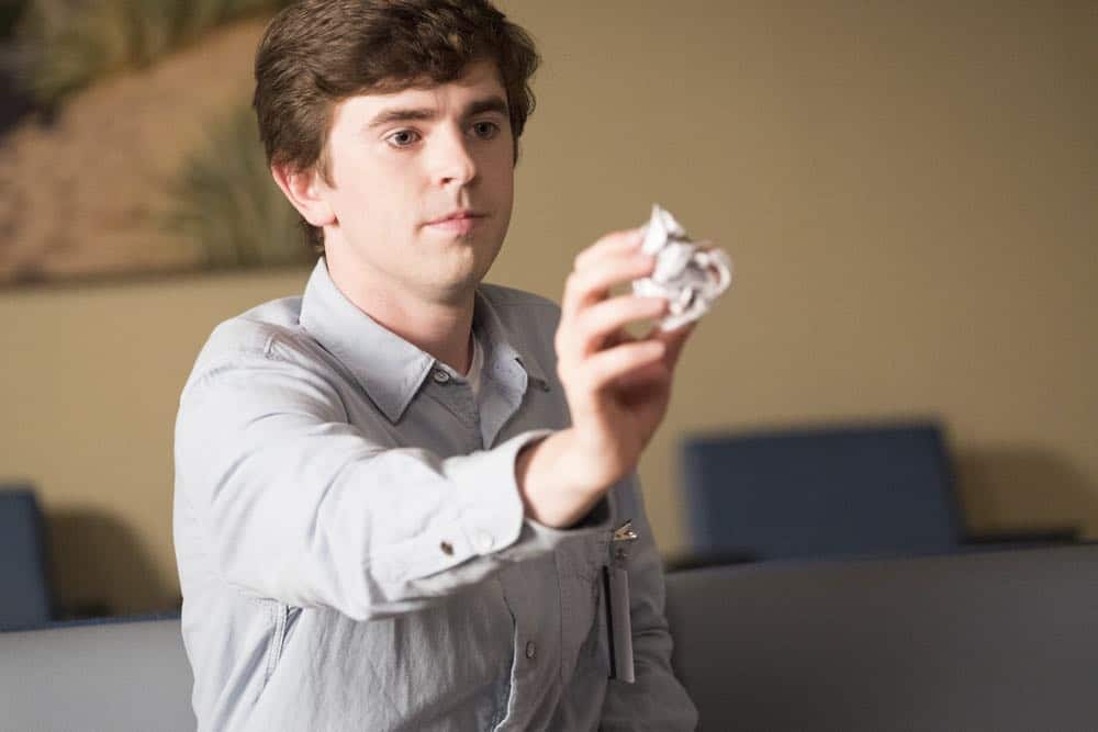 THE GOOD DOCTOR - "Hello" - Shaun’s (Freddie Highmore) proposed treatment for a homeless patient puts him and Jared (Chuku Modu) in Andrews’ (Hill Harper) crosshairs. Meanwhile, Claire (Antonia Thomas) tries to overcome Melendez’s (Nicholas Gonzalez) reluctance to do a risky heart operation while Glassman (Richard Schiff) must overcome his personal feelings about his oncologist, Dr. Marina Blaize (guest star Lisa Edelstein), and face a difficult decision about his health, on the season premiere of "The Good Doctor," MONDAY, SEPT. 24 (10:00-11:00 p.m. EDT), on The ABC Television Network. (ABC/Bettina Strauss) FREDDIE HIGHMORE