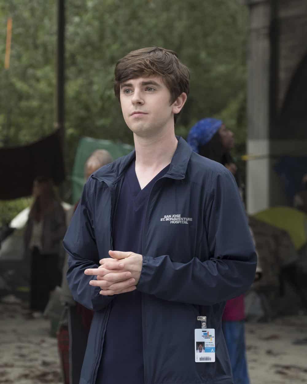 THE GOOD DOCTOR - "Hello" - Shaun’s (Freddie Highmore) proposed treatment for a homeless patient puts him and Jared (Chuku Modu) in Andrews’ (Hill Harper) crosshairs. Meanwhile, Claire (Antonia Thomas) tries to overcome Melendez’s (Nicholas Gonzalez) reluctance to do a risky heart operation while Glassman (Richard Schiff) must overcome his personal feelings about his oncologist, Dr. Marina Blaize (guest star Lisa Edelstein), and face a difficult decision about his health, on the season premiere of "The Good Doctor," MONDAY, SEPT. 24 (10:00-11:00 p.m. EDT), on The ABC Television Network. (ABC/Jeff Weddell) FREDDIE HIGHMORE