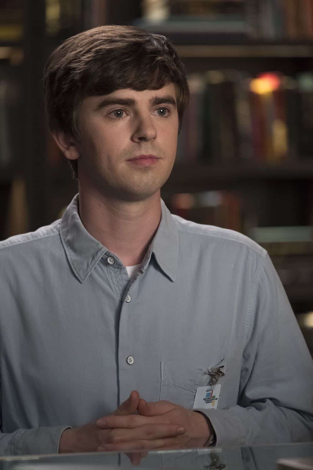 THE GOOD DOCTOR - "Hello" - Shaun’s (Freddie Highmore) proposed treatment for a homeless patient puts him and Jared (Chuku Modu) in Andrews’ (Hill Harper) crosshairs. Meanwhile, Claire (Antonia Thomas) tries to overcome Melendez’s (Nicholas Gonzalez) reluctance to do a risky heart operation while Glassman (Richard Schiff) must overcome his personal feelings about his oncologist, Dr. Marina Blaize (guest star Lisa Edelstein), and face a difficult decision about his health, on the season premiere of "The Good Doctor," MONDAY, SEPT. 24 (10:00-11:00 p.m. EDT), on The ABC Television Network. (ABC/Jeff Weddell) FREDDIE HIGHMORE