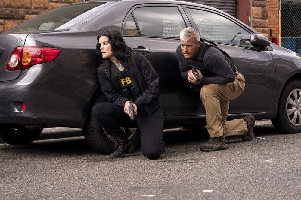BLINDSPOT -- "Hella Duplicitous" Episode 401 -- Pictured: Jaimie Alexander as Jane Doe -- (Photo by: Virginia Sherwood/NBC/Warner Bros.)