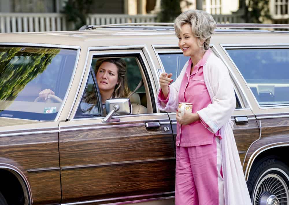 "A High-Pitched Buzz and Training Wheels" - Pictured: Mary (Zoe Perry) and Meemaw (Annie Potts). After Sheldon dismantles the refrigerator to stop an annoying hum, he gets a paper route to pay for the repairs, on the second season premiere of YOUNG SHELDON, on a special night, Monday, Sept. 24 (8:31-9:01 PM, ET/PT) on the CBS Television Network. Photo: Bill Inoshita/CBS é2018 CBS Broadcasting, Inc. All Rights Reserved.