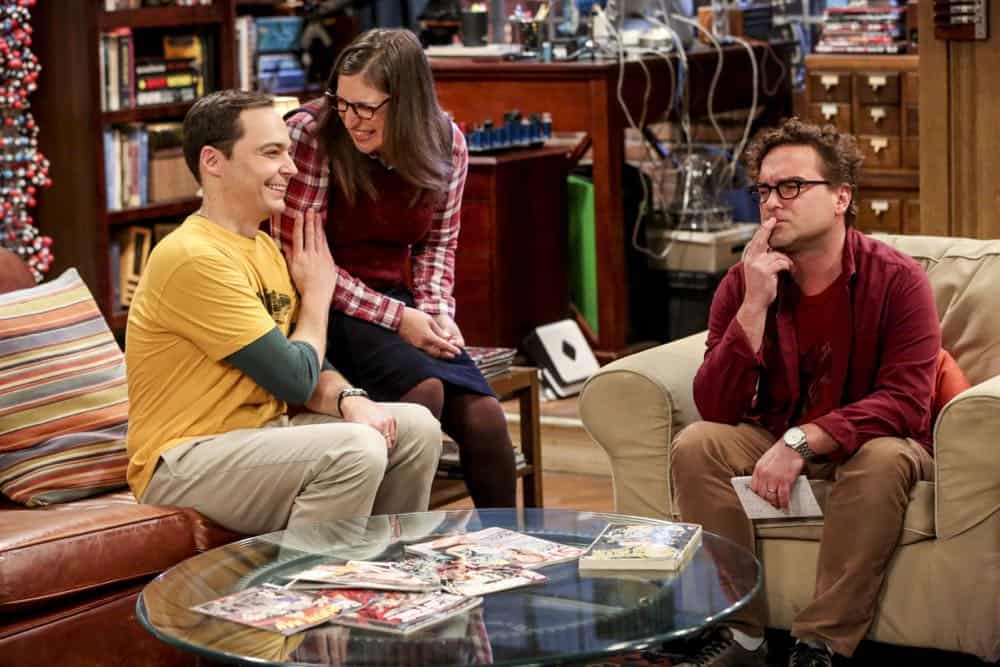 "The Wedding Gift Wormhole" -- Pictured: Sheldon Cooper (Jim Parsons), Amy Farrah Fowler (Mayim Bialik), and Leonard Hofstadter (Johnny Galecki). Sheldon and Amy drive themselves crazy trying to figure out what "perfect gift" Leonard and Penny gave them for their wedding. Also, Koothrappali decides he wants to settle down and asks his father to arrange a marriage for him, on THE BIG BANG THEORY, when it moves to its regular time slot, Thursday, Sept. 27 (8:00-8:31 PM, ET/PT) on the CBS Television Network. Photo: Michael Yarish/CBS é2018 CBS Broadcasting, Inc. All Rights Reserved. "The Wedding Gift Wormhole" -- Pictured: Sheldon Cooper (Jim Parsons), Amy Farrah Fowler (Mayim Bialik), and Leonard Hofstadter (Johnny Galecki). Sheldon and Amy drive themselves crazy trying to figure out what "perfect gift" Leonard and Penny gave them for their wedding. Also, Koothrappali decides he wants to settle down and asks his father to arrange a marriage for him, on THE BIG BANG THEORY, when it moves to its regular time slot, Thursday, Sept. 27 (8:00-8:31 PM, ET/PT) on the CBS Television Network. Photo: Michael Yarish/CBS é2018 CBS Broadcasting, Inc. All Rights Reserved.