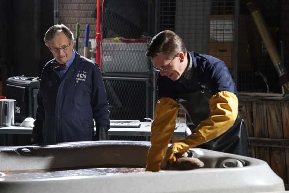 "Love Thy Neighbor" After a Navy lieutenant is found murdered in his hot tub, the team interviews several families in the victimÃÂs peculiar neighborhood. Also, Torres must face the consequences after a volatile night out with Palmer, on NCIS, Tuesday, Oct. 2 (8:00-9:00 PM, ET/PT) on the CBS Television Network. Pictured: David McCallum, Brian Dietzen Photo: Robert Voets/CBS é2018 CBS Broadcasting, Inc. All Rights Reserved "Love Thy Neighbor" After a Navy lieutenant is found murdered in his hot tub, the team interviews several families in the victimÃÂs peculiar neighborhood. Also, Torres must face the consequences after a volatile night out with Palmer, on NCIS, Tuesday, Oct. 2 (8:00-9:00 PM, ET/PT) on the CBS Television Network. Pictured: David McCallum, Brian Dietzen Photo: Robert Voets/CBS é2018 CBS Broadcasting, Inc. All Rights Reserved